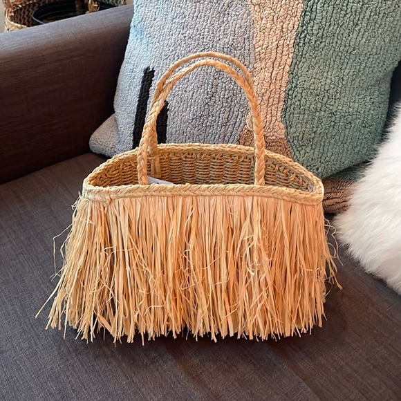 H&M fringe handbag raffia NWT LAST ONE - Picture 13 of 15